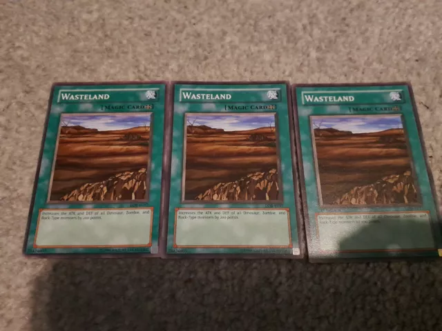 YuGiOh Card - 3x Wasteland LOB-E037