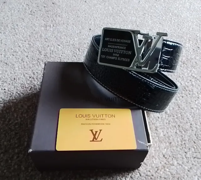 Louis Vuitton Monogram Kim Jones Belt Black Silver 40mm Size 100 MP034