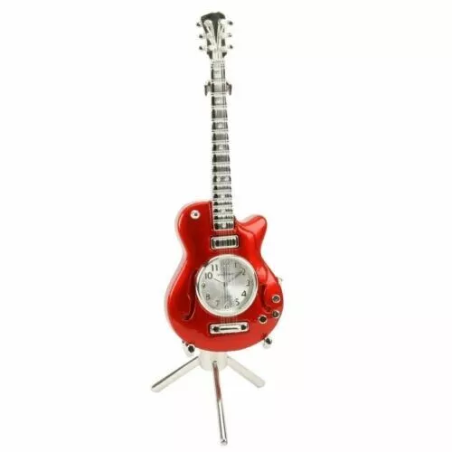 WM. WIDDOP Miniature Red Guitar Clock