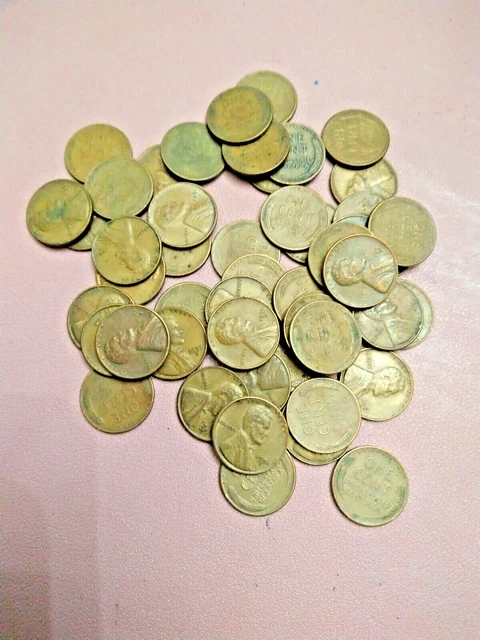 1951 S Lincoln Wheat Cent / Penny     Roll of 50  Coins Lot