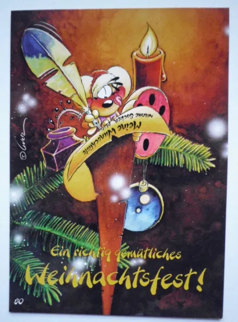 Diddl Weihnachts-Postkarte - Girlande - ##  Nr. 50b  ## - Top-Zustand