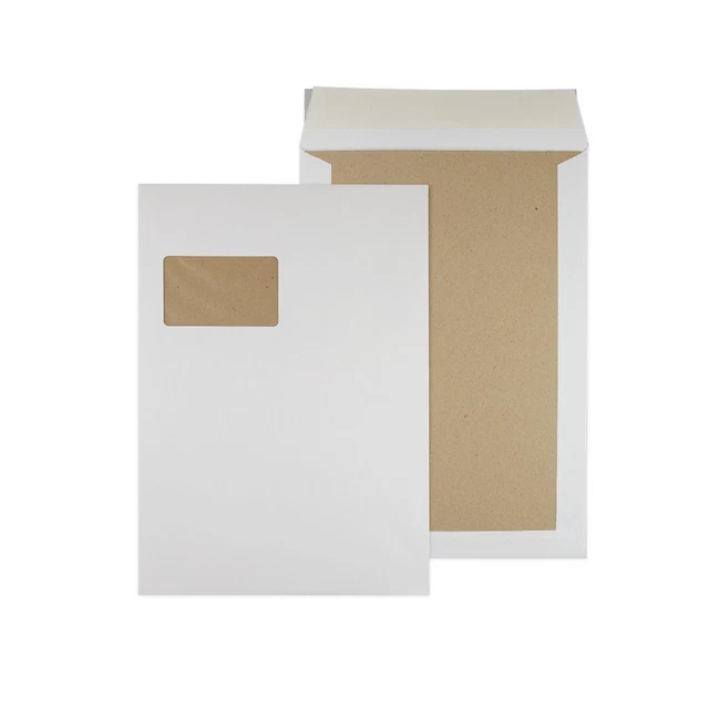 125 borse per parete posteriore in cartone borse per spedizione bianche con finestra DIN C4 229x324 mm 103441