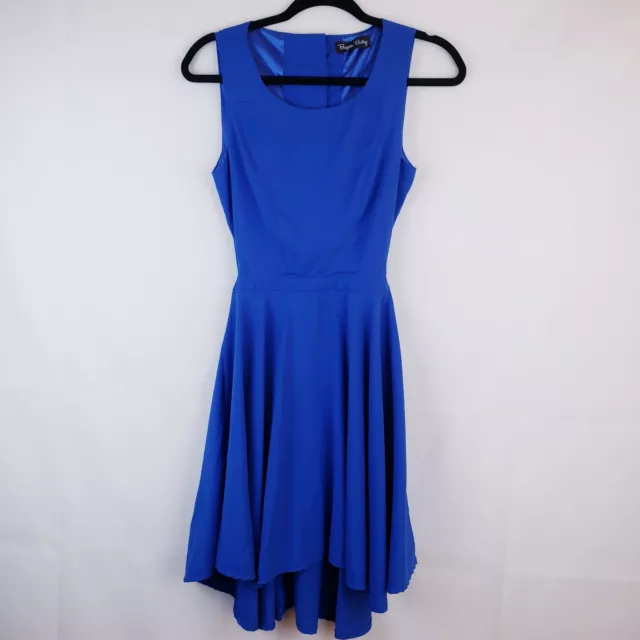 Brigitte Bailey Women's Blue Fit Flare Cutout Back Dress Size Small Sleeveless