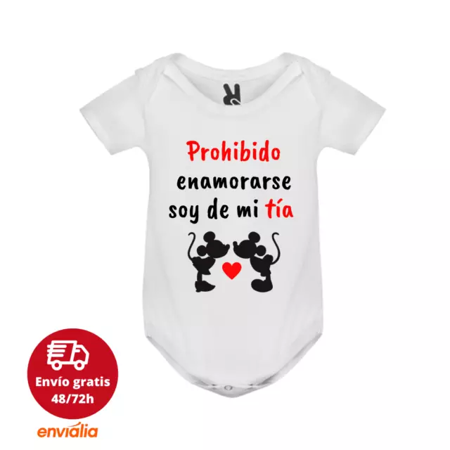 Body para bebé personalizado Prohibido enamorarse soy de mi tía