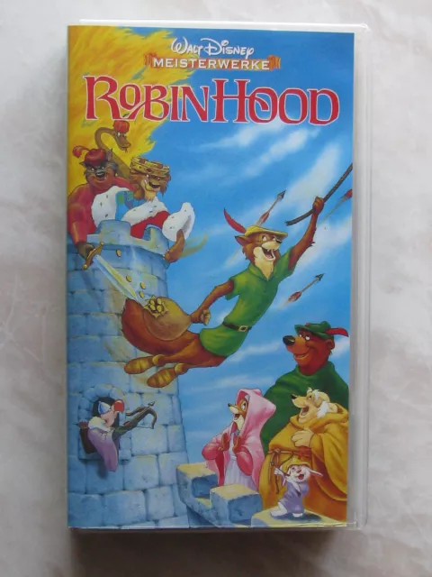 Walt Disney Meisterwerke Robin Hood VHS Original mit Hologram -Top Zustand