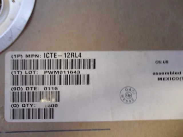 Icte12Rl Diode Tvs Single Uni- Directional 12V 1.5Kw 2-Pin  (15 Per Lot)