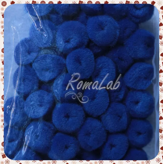 50 pom pom 12 mm pon pon BLU SCRAPBOOKING DECORAZIONI applicazioni BOMBONIERE