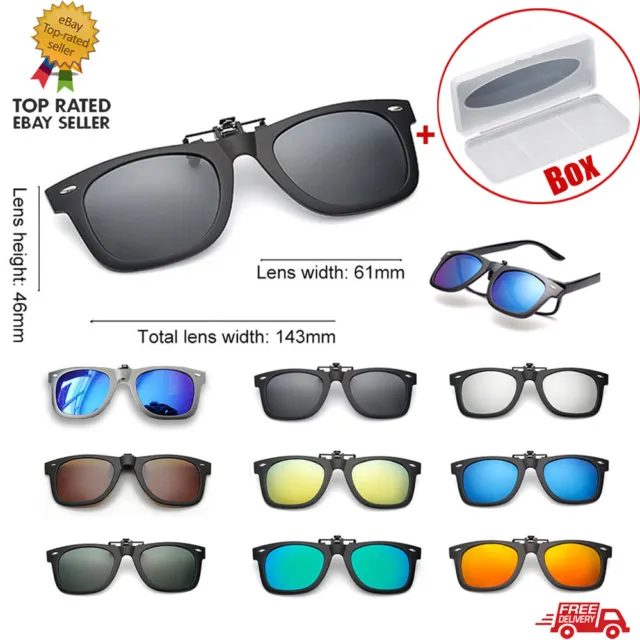 Polarized Clip On 180° Flip Up Sunglasses Shades Clip for Myopia Glasses Sports