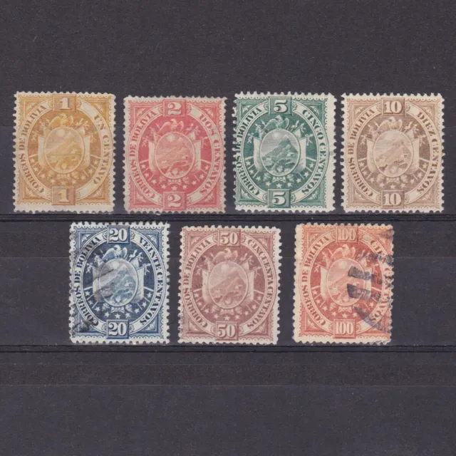 BOLIVIA 1894, Sc# 40-46, CV $75, NG/MH/Usado