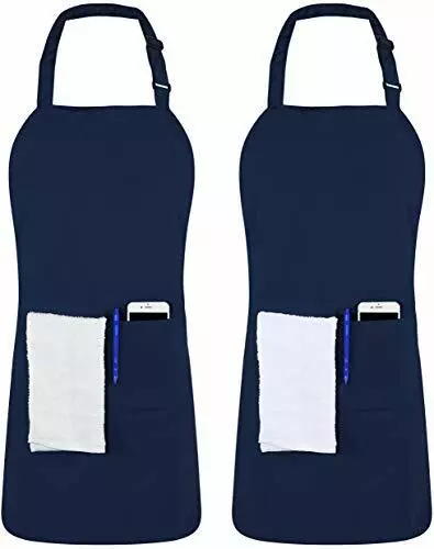 Adjustable Bib Apron (2-Pack) Water Oil Resistant Chef Aprons Utopia Kitchen 3