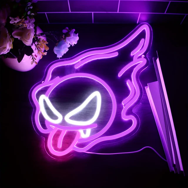 LED Neon Sign Light Fire Ghost Skeleton Hanging Halloween Party Decoration Gift