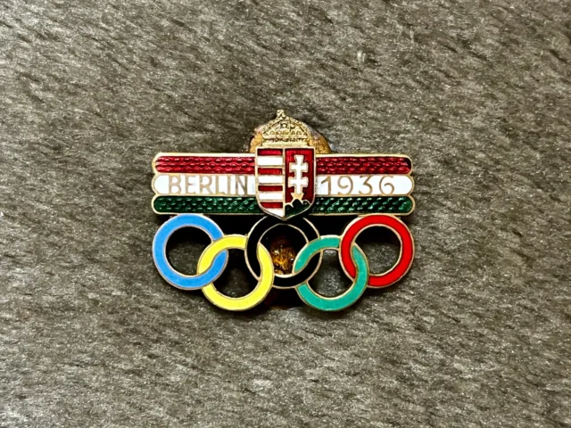 Berlin 1936 Summer Olympics Hungary Participant Badge #361 RARE