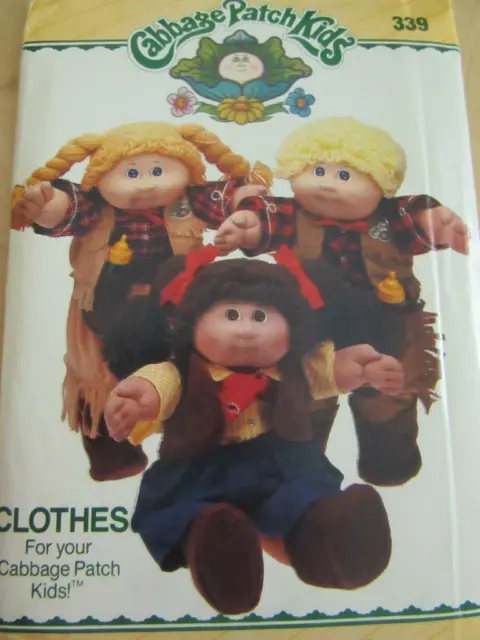 Butterick Cabbage Patch Kids Sewing Pattern Cowboy Cowgirl Western Clothes Uncut