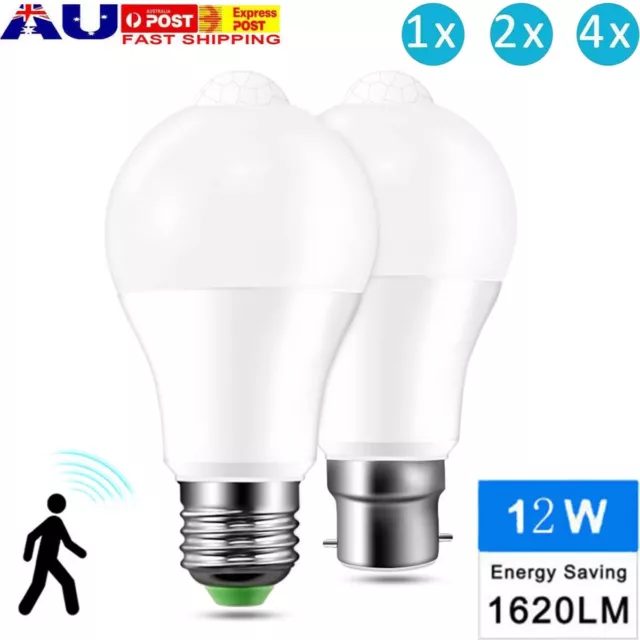 E27 B22 12W PIR Sensor Motion Bulb Smart LED Light Lamp Globe Bulb Energy Saving
