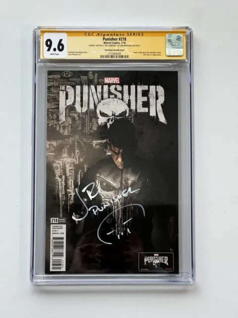 Punisher 218 CGC 9.6 SS Sig, Sketch & “Punisher” by Jon Bernthal Netflix Variant