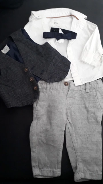 4er Set Baby Anzug festlich Hochzeit Taufe Gr. 68 Hose, fliege, Hemd, Jacke Top