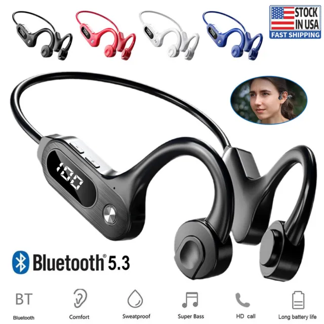 Bluetooth 5.3 Bone Conduction Headphones Wireless Earbuds Outdoor Sport Headset