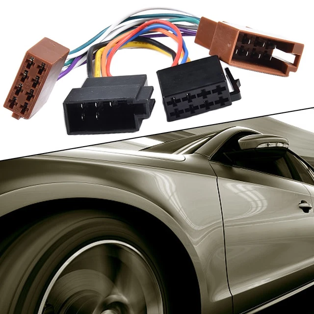 1 paio cinghia auto 18,5 cm ABS auto iso radio spina adattatore nuovissimo