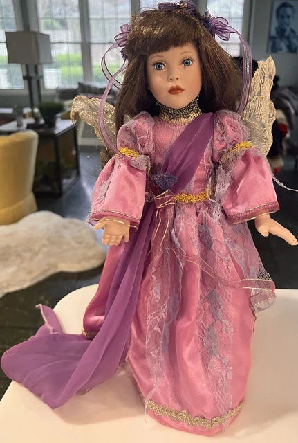 PARADISE GALLERIES TREASURY COLLECTION Premier 14" PORCELAIN DOLL ANGEL OF JOY