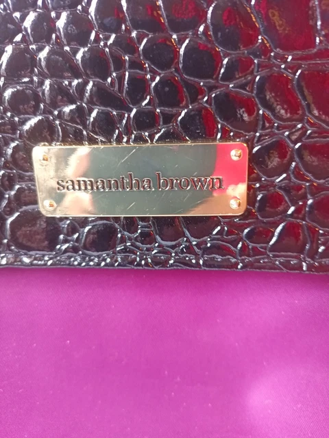 Samantha Brown Peacock Burgun w/ Black Croco RFID Travel Crossbody Handbag Purse 3