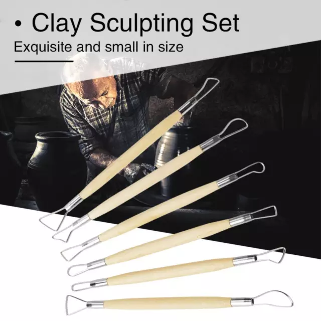 6x Clay Sculpting Set Wax Carving Pottery Tools Ceramic Shapers Polymer Modeling