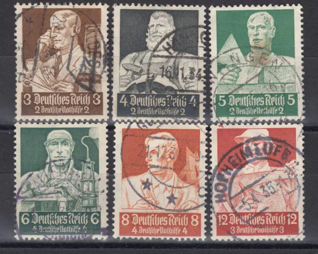 Deutsches Reich Mi-Nr. 556 - 561 ZENTRISCHE VOLLSTEMPEL