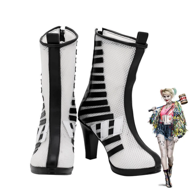 Scarpe Harley Quinn Cosplay Birds of Prey Stivali Donna