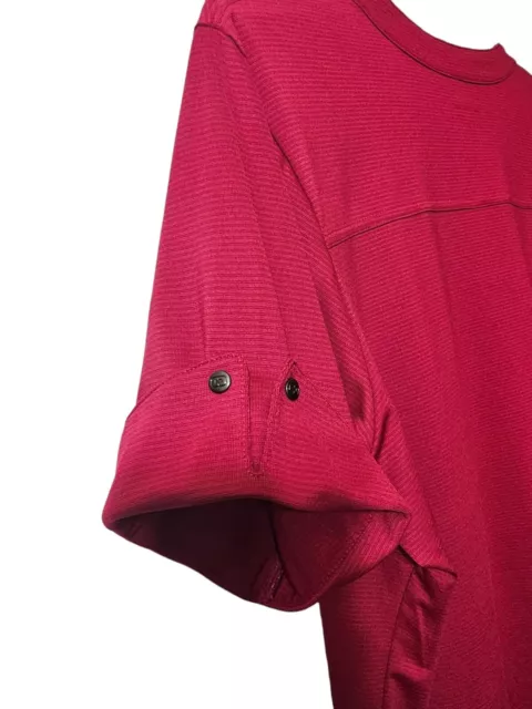 Ogio Gaze Linear Ladies Henley Polo Shirt XL-Cranberry Red With Logo 3