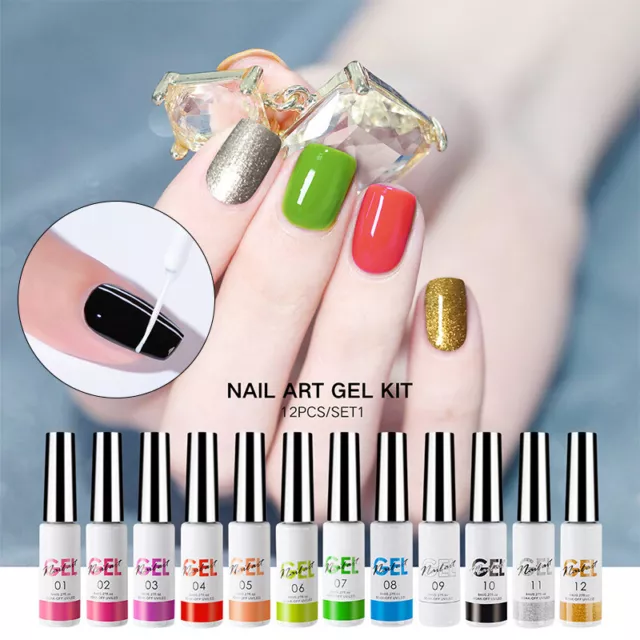 Diy Nail Art Gel Vernis À Ongles Liner Gel Dessin Peinture Gel Uv Gel ₣