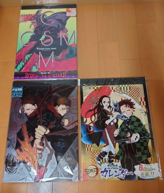COMIC CALENDAR 2022 Chainsaw Man Demon Slayer Jujutsu Kaisen £87.09