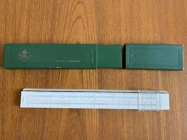 FABER CASTELL VINTAGE Slide Rule / Ruler Model 1/54 in Hard Case £39.95 ...