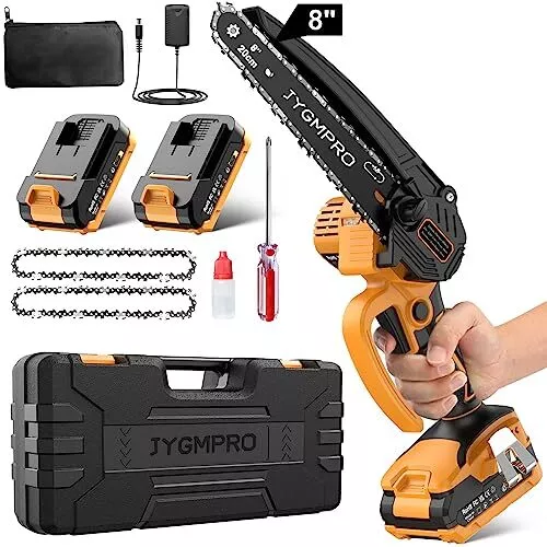 SEESII 8 Inch Cordless Brushless Electric Chainsaw with 2.0 4.0Ah