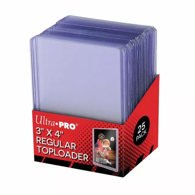 25 x Ultra Pro CLEAR TOPLOADER REGULAR 35pt 3 x 4 TOP LOADER LOADERS TOPLOADERS