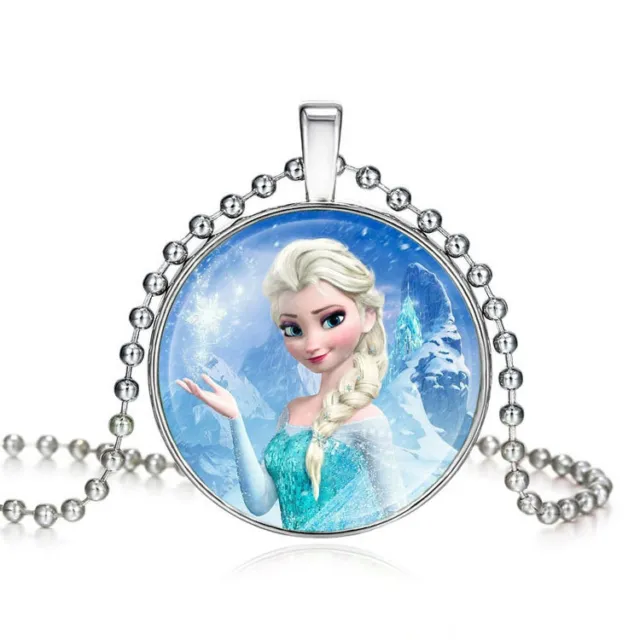 Frozen Princess Elsa Round Pendent Necklace