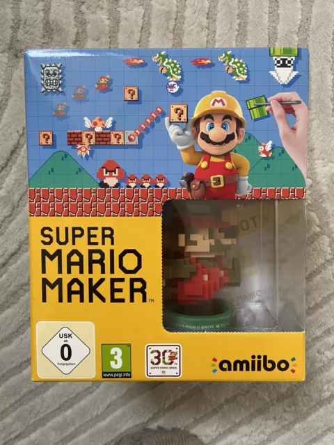 Super Mario Maker Game Box Edition & Amiibo Figure (Wii U) Brand New/sealed