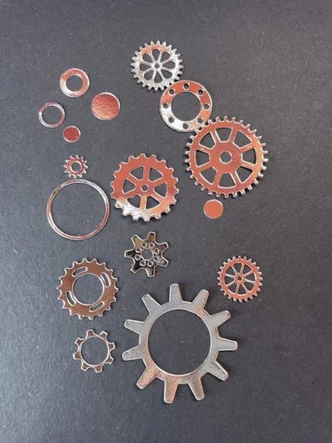 Steampunk Gears card toppers for card making. Embellishments Ephemera Cogs