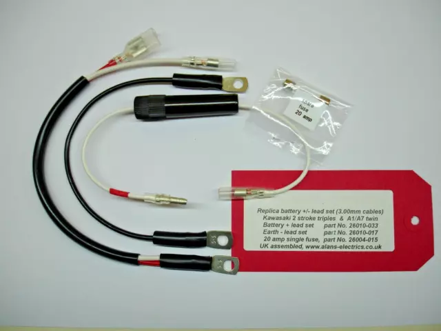 Kawasaki H2/H2A (Replica battery leads & 20 amp fuse connection set)