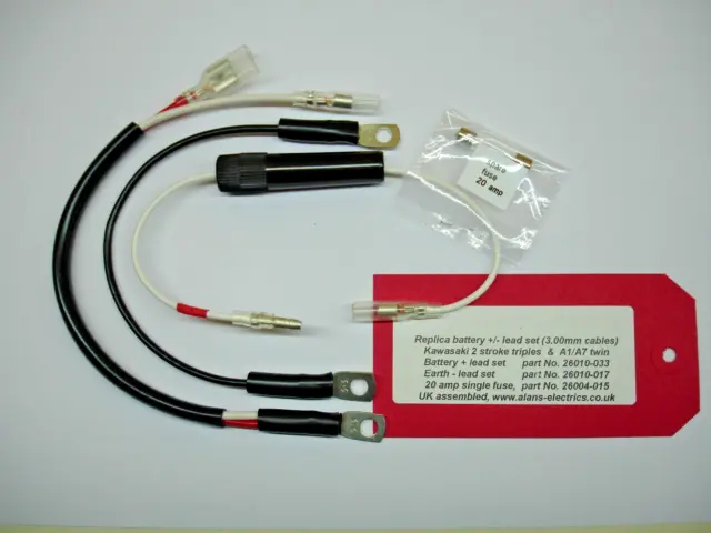 Kawasaki KH500 (Replica battery leads & 20 amp fuse connection set)