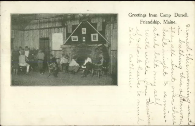 Friendship ME Camp Durrell c1905 Postcard #2