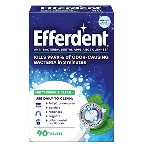 Efferdent Retainer Cleaning Tablets, Denture Cleanser Tablets for Dental Appl...