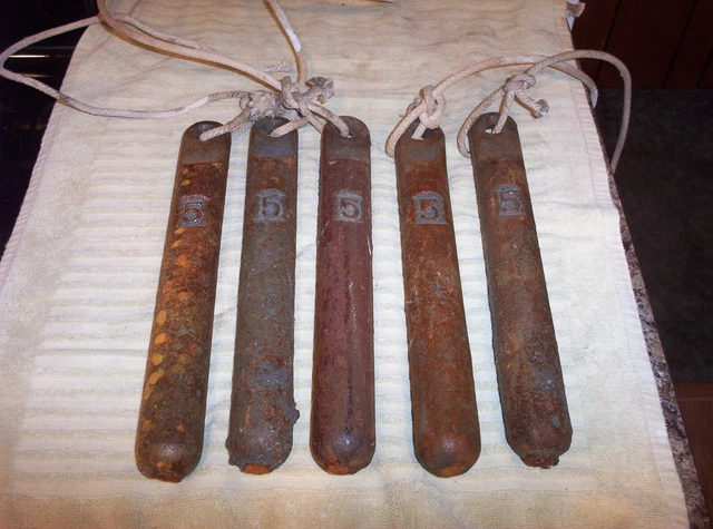 5 - #5 Antique Cast Iron Window Weights - Lot One