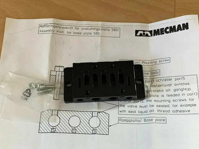 5802710000 Rexroth  Mecman  Sub Base  Iso2- Simple -G1/4- La  -  Neuf / New