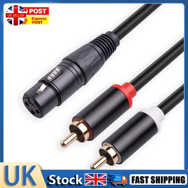 XLR Female To Dual RCA Male Audio Cable Stereo Adapter Cable Anti Shielding (1m)