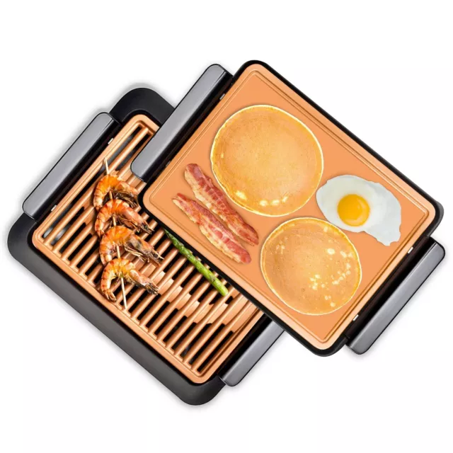 Gotham Steel Smokeless Indoor Nonstick Surface Grill and Griddle 2 in 1 Combo