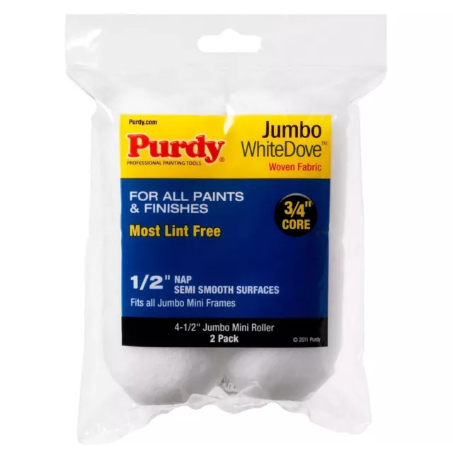 Purdy White Dove Jumbo Mini 4-1/2" x 1/2" Nap 2 Pack Roller Covers 140624013