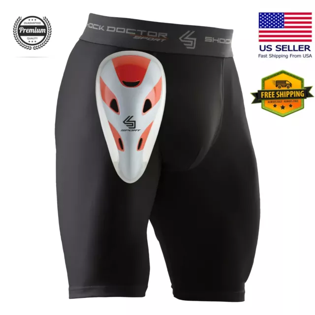 Premium Shock Doctor Core Compression Shorts Bio-Flex Athletic with Cup Adult