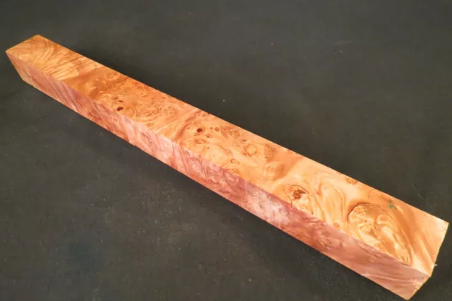 STABILIZED  MAPLE BURL TURNING BLANK  1 5/8" x 1 5/8" x 18 1/4"  CUES CALLS !!