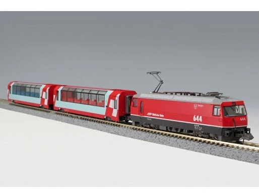 KATO 10-1145 TRAIN set with electric locomotive RhB Glacier Express 3 ...