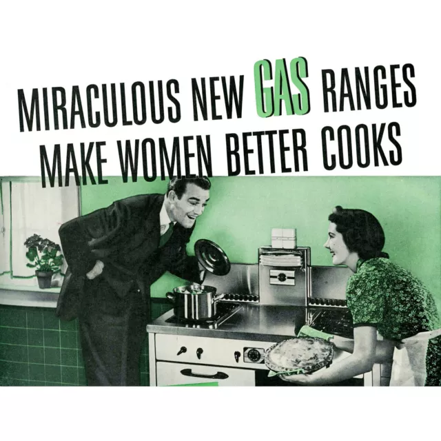 Advert Gas Range Women Better Cook Sexist Stove 30X40 Cms Fine Art Print Art Pos