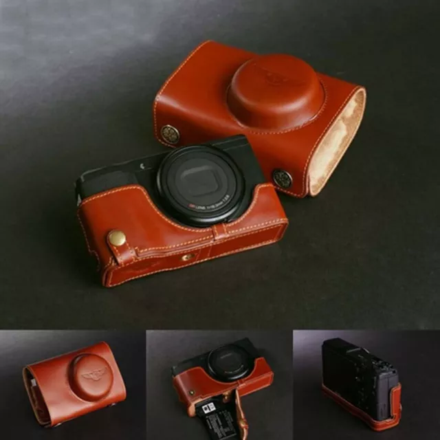 Handmade Genuine Leather Half Camera Case Cover For Ricoh GR2 GRii Vintage Bag